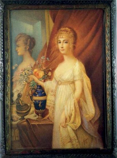 PEINTRE ANONYME d’après Jean-Laurent MOSNIER Portrait de l’impératrice Élisabeth...