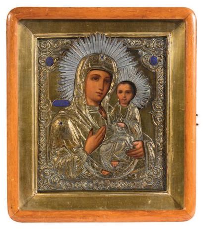 null Icône représentant la Vierge à l'Enfant Iverskaya
Tempera sur bois, conservée...