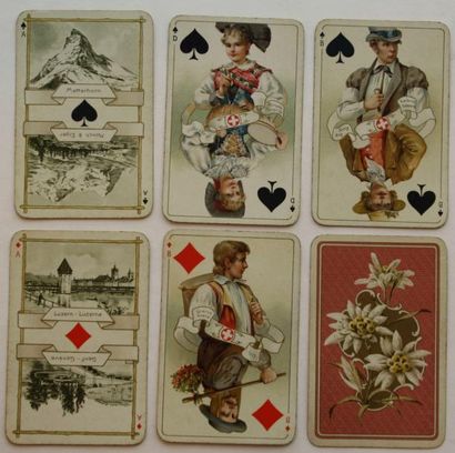 null Jeu Suisse. Historique et populaire. 1925/1930. Jeu de 52 cartes complet avec...