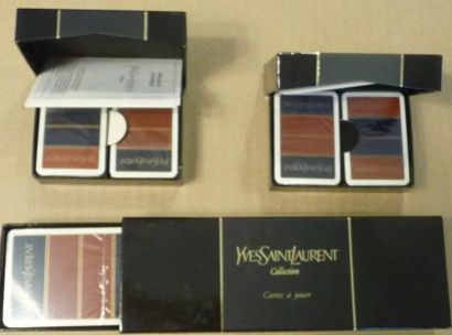 null Jeu de marques de prestiges : Yves Saint Laurent , un coffret bridge à tiroir...