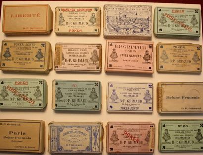 null Lot de cartes Grimaud – 16 jeux avec leur enveloppe vers 1910/1930. Complets,...