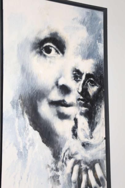 null VARGAS - Portrait - Huile sur toile - 160x60cm