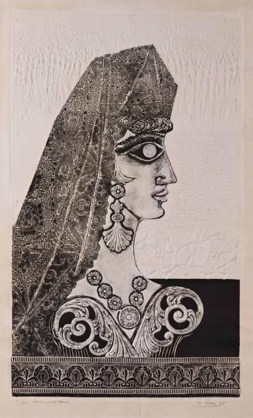 null Antonio BERNI (1905-1981 - Andalouse - Lithographie sur papier gaufré - 20/25...