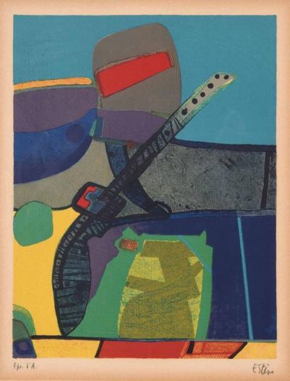 null Maurice ESTEVE (1904-2001) - Composition moderne - Lithographie, EA signée en...