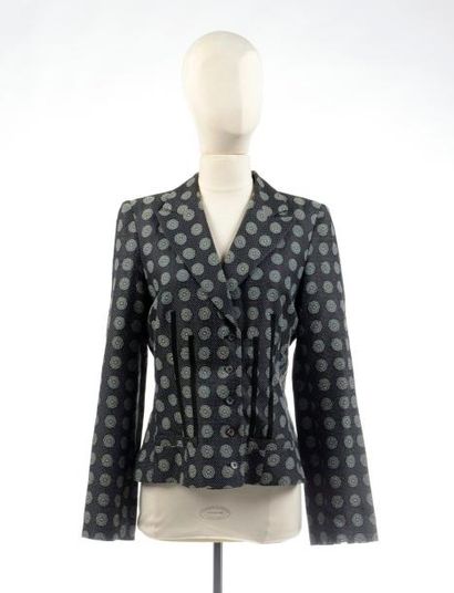 null KENZO Jungle : veste en coton et viscose noir à décor de tsubas stylisés, manches...