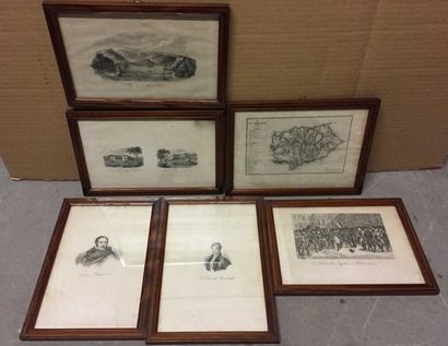 null Lot de 6 lithographies en noir sur Napoléon