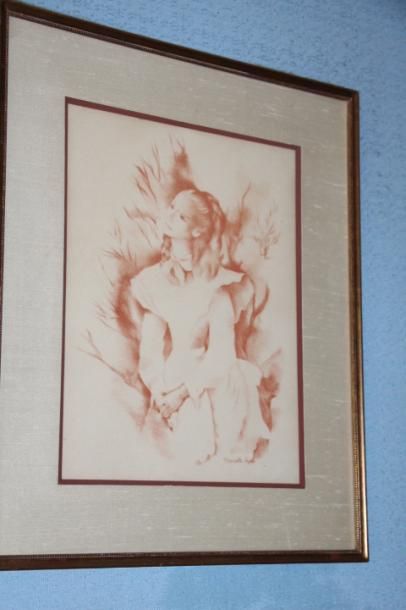 null Mariette LYDIS (18941970) Femme Lithographie à la sanguine, signée dans la planche...