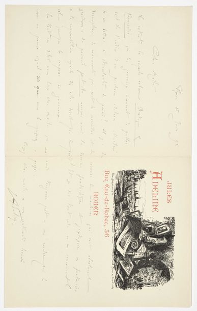 null ADELINE Jules, peintre-graveur. Réunion de 8 lettres autographes signées dont...