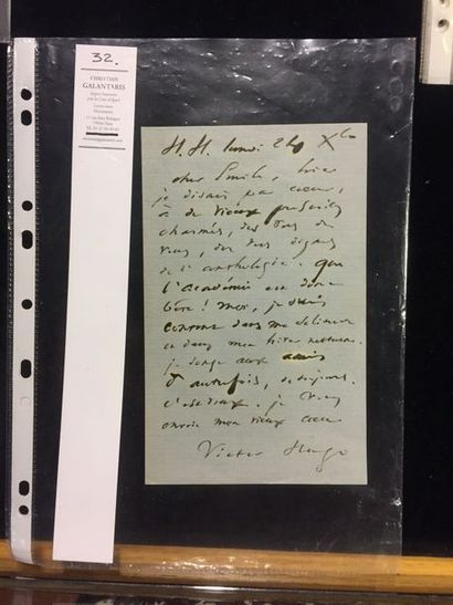  HUGO Victor. Lettre autographe signée à Émile [Deschamps]. Hauteville House, 24...