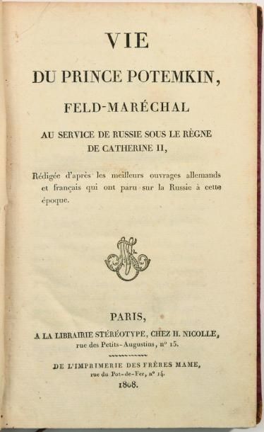 null Vie du Prince Potemkin, feld-maréchal au service de Russie sous le règne de...