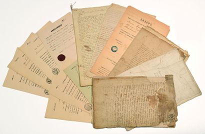 null Lot de 17 documents russes du XVIII et du XIX siècles.