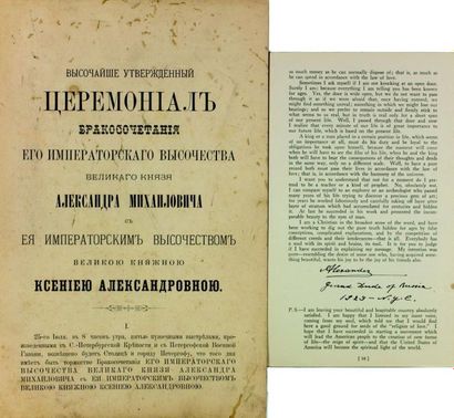 null Cérémonial pour la solennité du mariage du Grand-Duc Alexandre Mikhailovitch...