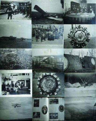 null Aviateurs russes. La Grande Guerre. Album de 251 photos. 35 ? 26 cm. Provenance:...