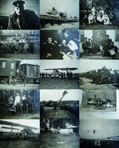 null Aviateurs russes. La Grande Guerre. Album de 251 photos. 35 ? 26 cm. Provenance:...