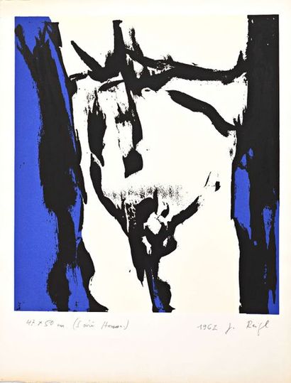 null Judith REIGL (1935) Série Homme Estampe, signée. 47 x 50 cm