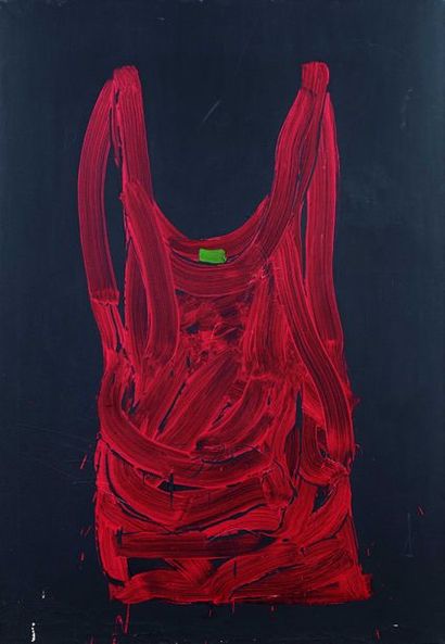 null Antonio RECALCATI (né en 1938) Tee-shirt rouge, 1997 Acrylique sur toile (accident...
