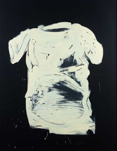 null Antonio RECALCATI (né en 1938) Tee-shirt blanc Acrylique sur toile, signée au...