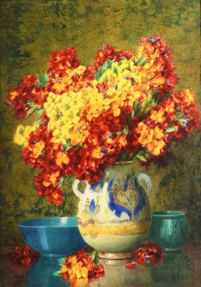 null Isidore ROSENTOCK (1880-1956) Composition florale Aquarelle sur papier, signée...
