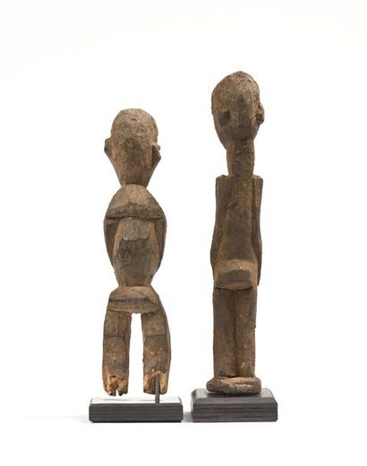 null Statues Bateba Lobi, Burkina Fasso : Lot de 2 statues en bois , patine sacrificielle...