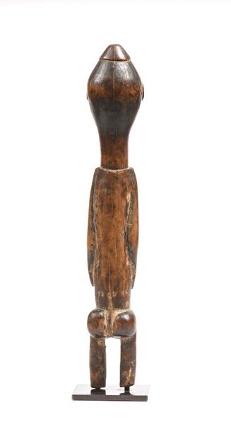 null Statue Baoulé, en bois dur patine  claire H 33, 5 cm