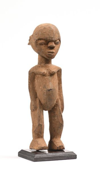 null Statue Lobi, Brukina Fasso  : figure en bois avec les bras le long du corps,...