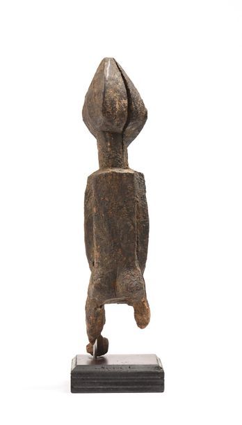 null Statue Baoulé côte d'Ivoire : Statue en bois , patine crouteuse noire, ancienne...
