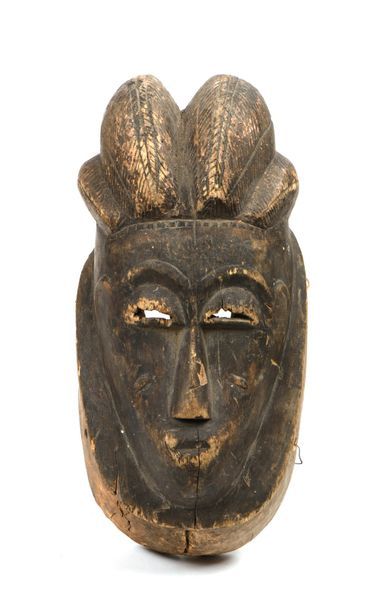 null Masque Baoulé Côte d’Ivoire : Ancien masque en bois féminin d’autel Baoulé ,...