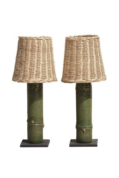 null Deux lampes bambou Carton H 70 x L 29 x l 29 cm