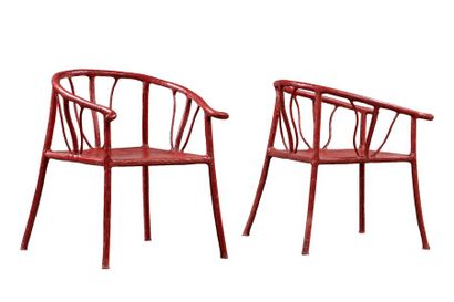 null Deux fauteuils Viet Ming Carton armé H 80 x L 65 x l 75 cm