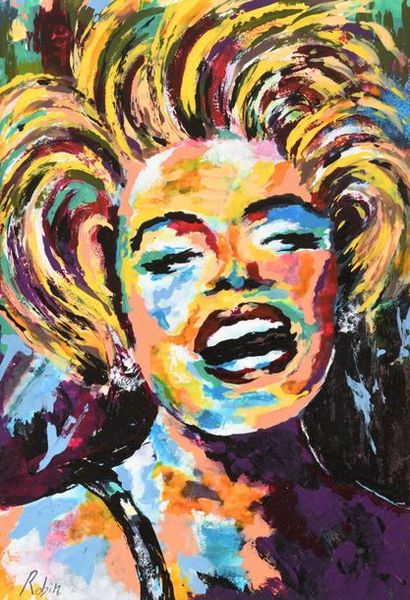 null 169 Camille ROBIN (Née en 1970) L’audacieuse Marilyn. 2017 Huile et acrylique...