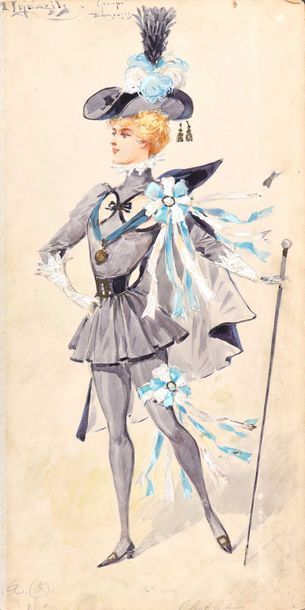null 227 Alfredo EDEL (1859-1912) La Môme Phénice - Alguazil Deux projets de costumes...