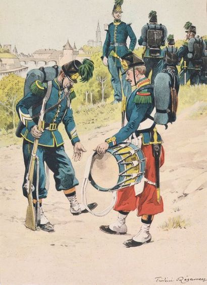null 239 Frédéric REGAMEY, d’après Chasseurs à pieds et tambour de fusillers, 1862...