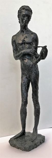 null 289 Edouard MOIRIGNOT (1913-2002) Orphée. Bronze à patine noire n°5/6. Fondeur...