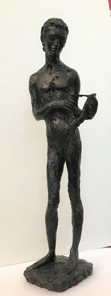 null 289 Edouard MOIRIGNOT (1913-2002) Orphée. Bronze à patine noire n°5/6. Fondeur...