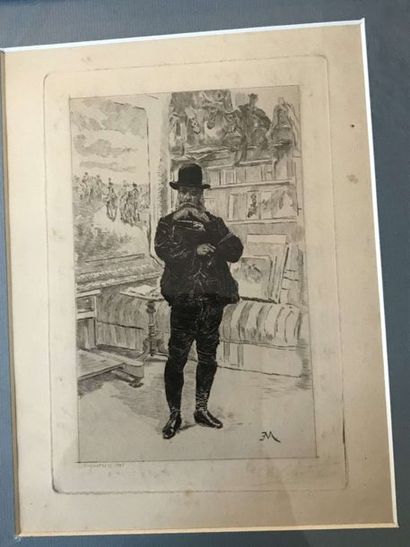 null Charles Jean COURTRY (1893) Ernest Meissonnier dans son intérieur 1893