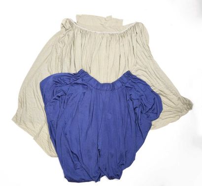 null MISSONI – Rick OWENS : un sarouel en coton bleu T. 38 – bon état. Une jupe longue...
