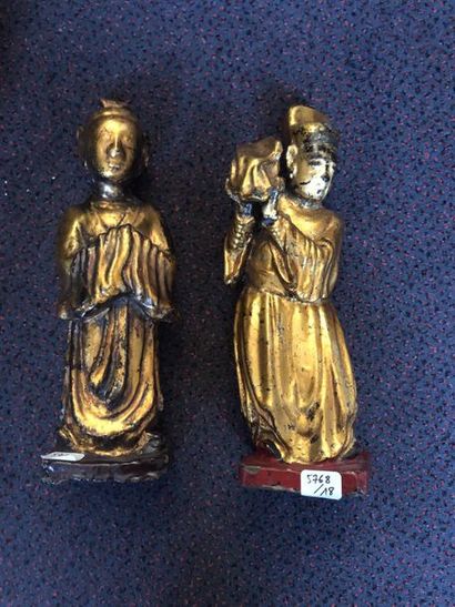 null Deux statuettes en bronze dorées Vietnam