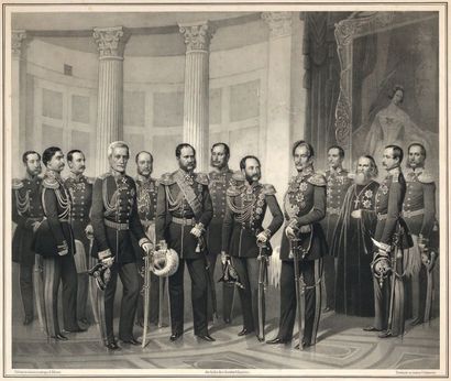  JEBENS (GEBENS), Adolph Ivanovitch (1819-1888) [d’après] Membres du Quartier General...