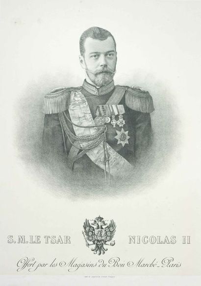 null Portrait du Tsar Nicolas II (1868–1918) & portrait
de la Tsarine Alexandra Feodorovna...