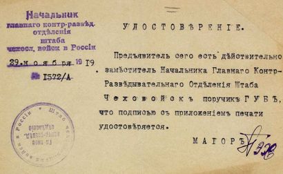null Deux documents sur la Guerre Civile en Sibérie: Le Corps Tchekoslovaque, vers...