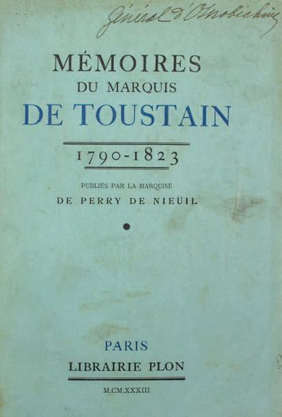 null Mémoires du marquis de Toustain. 1790 – 1823. Publiés par la marquise de Perry...