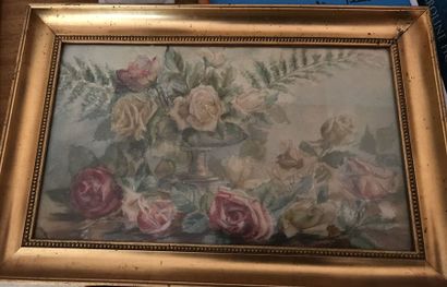null Lauritz HOWE (1869-1945) Fleurs Aquarelle signée en bas à gauche Annoté et daté...