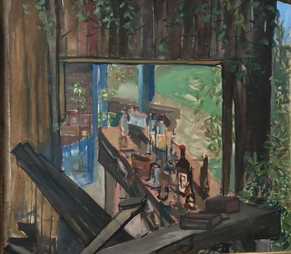 null David SETFORD (1925-2010) L'atelier du Peintre, 1969 Huile sur toile 84,5 x...