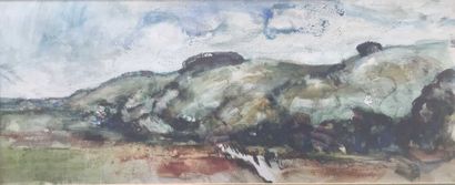 null David SETFORD (1925-2010) Paysage du Derbyshire c. 1988 Aquarelle 42,5 x 82,5...
