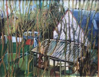 null David SETFORD (1925-2010) Le jardin à Noyers c. 1985 Huile sur toile 67 x 81...