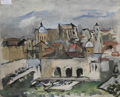 null David SETFORD (1925-2010) Dubrovnik c. 1986-1990 Huile sur toile 50 x 60,5 ...