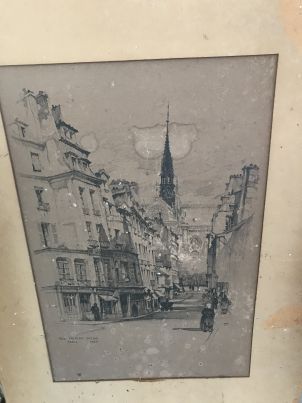 null Dessin de la rue Frédéric Sauton à Paris - 1924