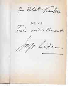 LIFAR Serge- dédicace, autographe]. Ma vie. Paris,
René Julliard, 1965.

??????,...