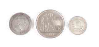 null ALEXANDRE III - STALINE Lot de 3 pieces de monnaie: 50 kopeks 1894, 1 Rouble...