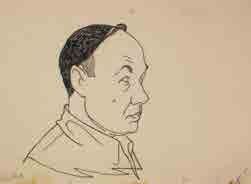 ANNENKOV, Georges (1889-1974) 
Ensemble de trois autoportraits pour le dessin animé...
